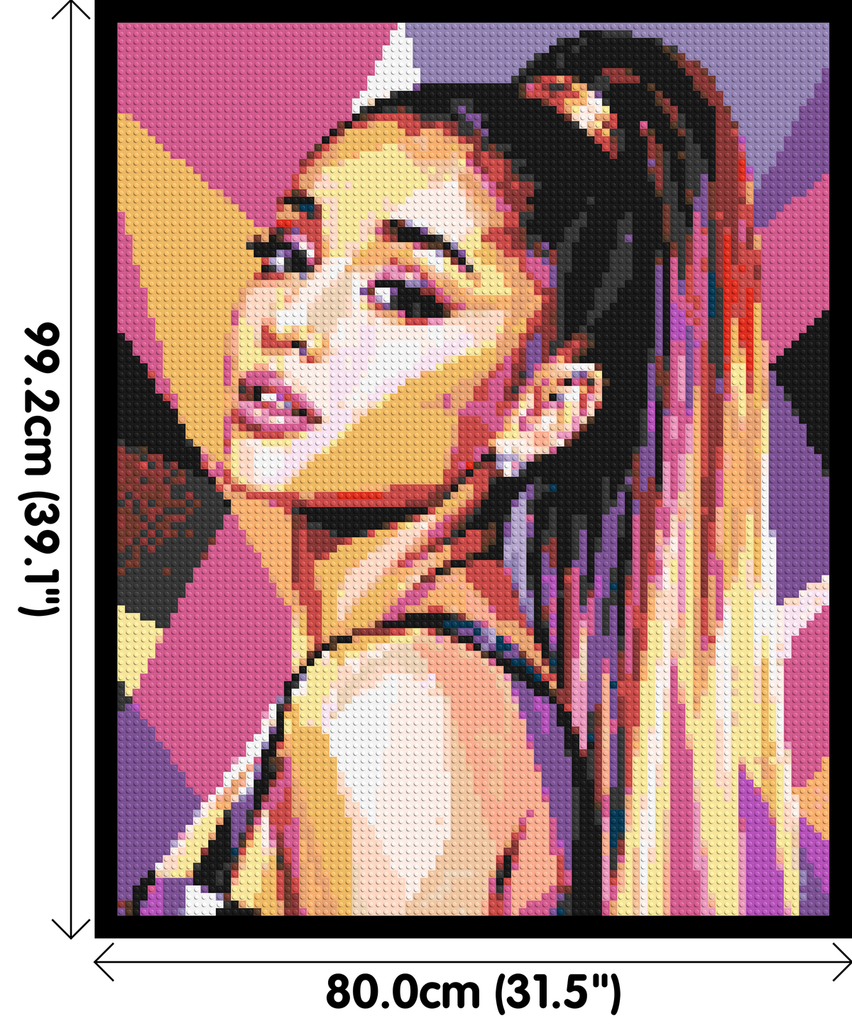 Ariana Grande Geometric Pop Art - Brick Art Mosaic Kit 4x5 dimensions with frame