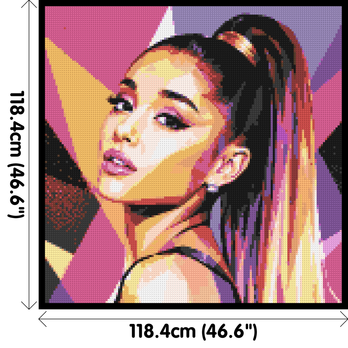 Ariana Grande Geometric Pop Art - Brick Art Mosaic Kit 6x6 large