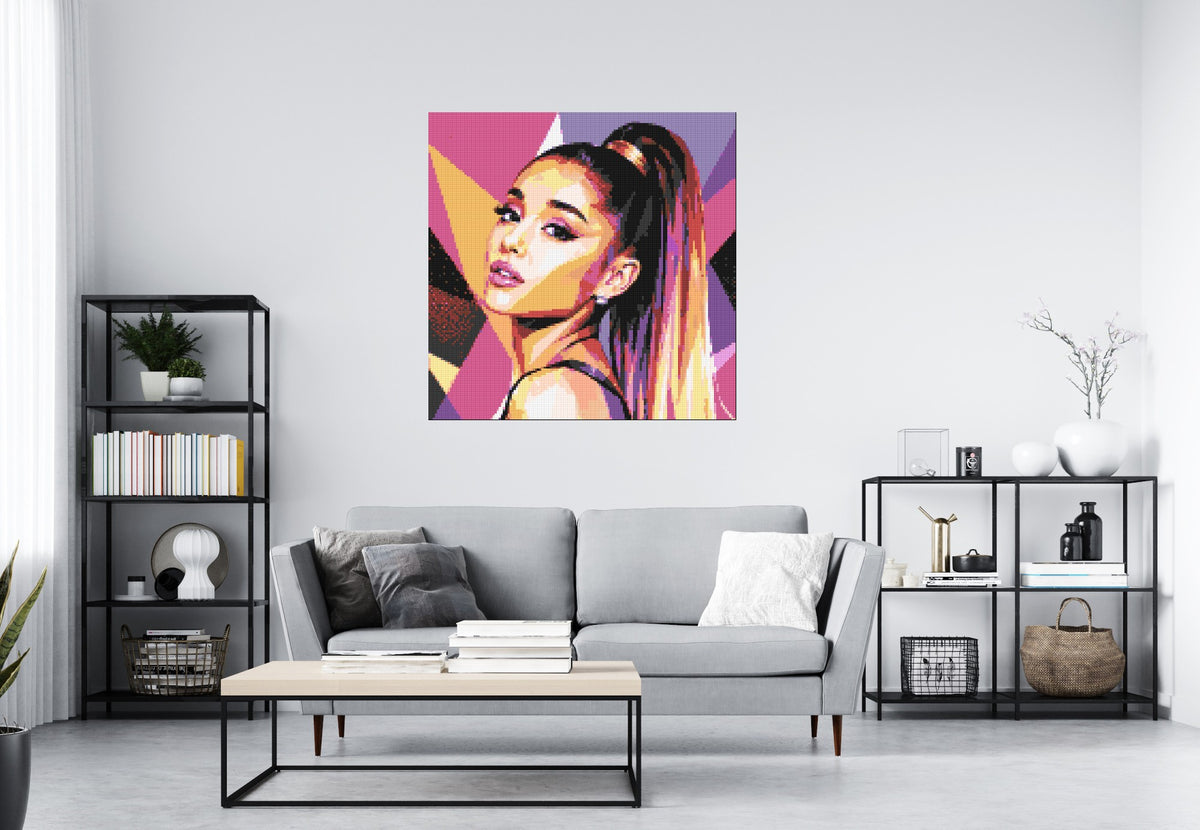 Ariana Grande Geometric Pop Art - Brick Art Mosaic Kit 6x6 large
