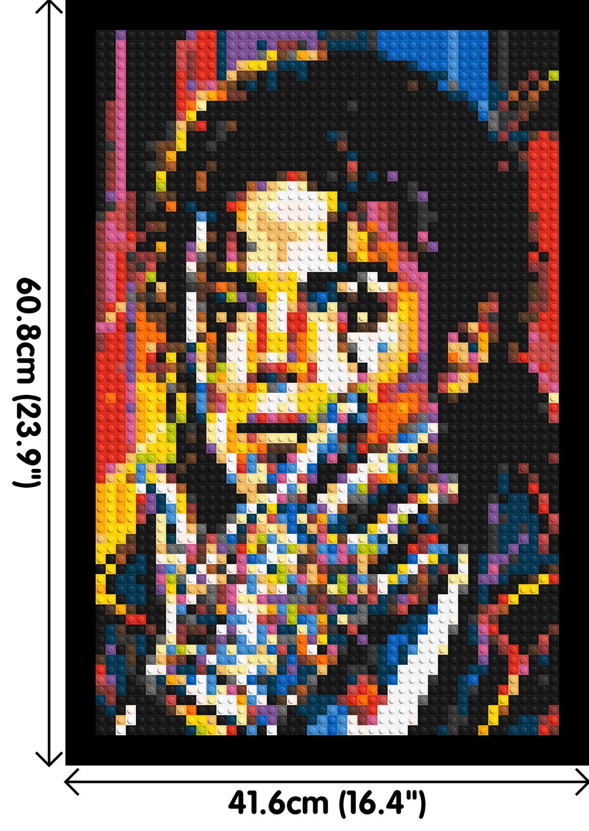 Michael Jackson Vector Pop Art Portrait - Brick Art Mosaic Kit 2x3 dimensions with frame