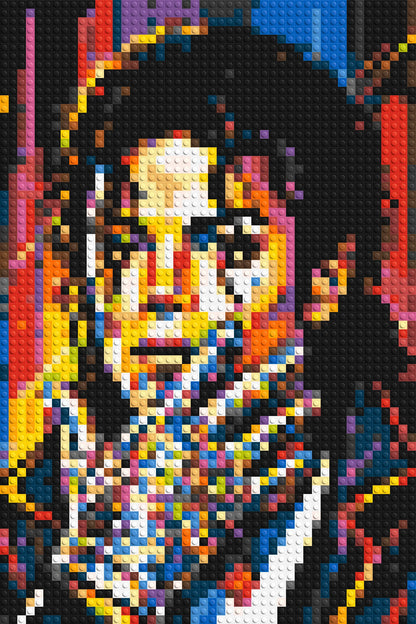 Michael Jackson Vector Pop Art Portrait - Brick Art Mosaic Kit 2x3 large