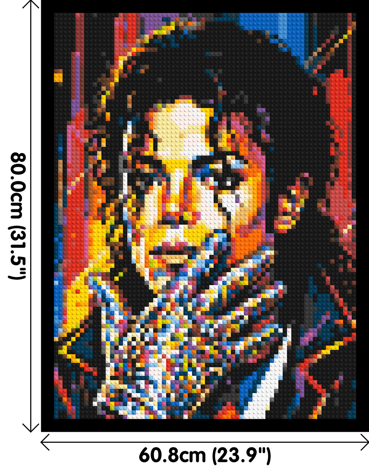 Michael Jackson Vector Pop Art Portrait - Brick Art Mosaic Kit 3x4 dimensions with frame