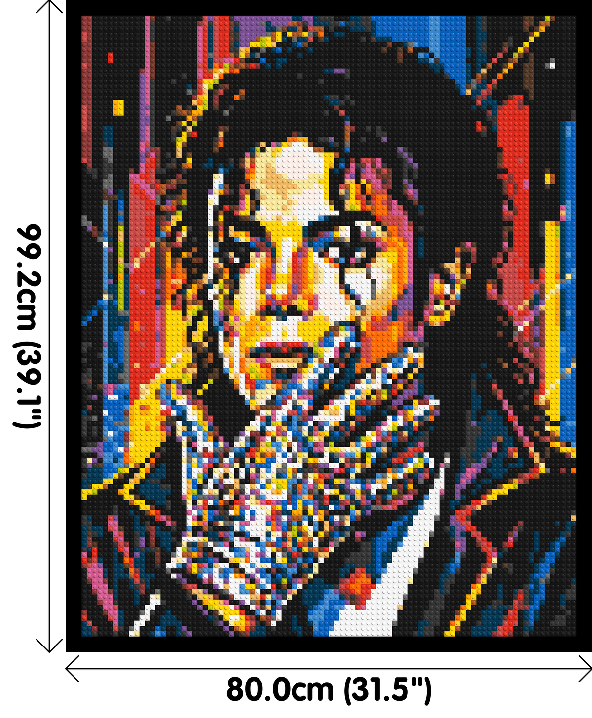 Michael Jackson Vector Pop Art Portrait - Brick Art Mosaic Kit 4x5 large