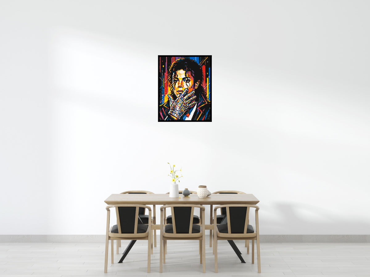 Michael Jackson Vector Pop Art Portrait - Brick Art Mosaic Kit 4x5 large