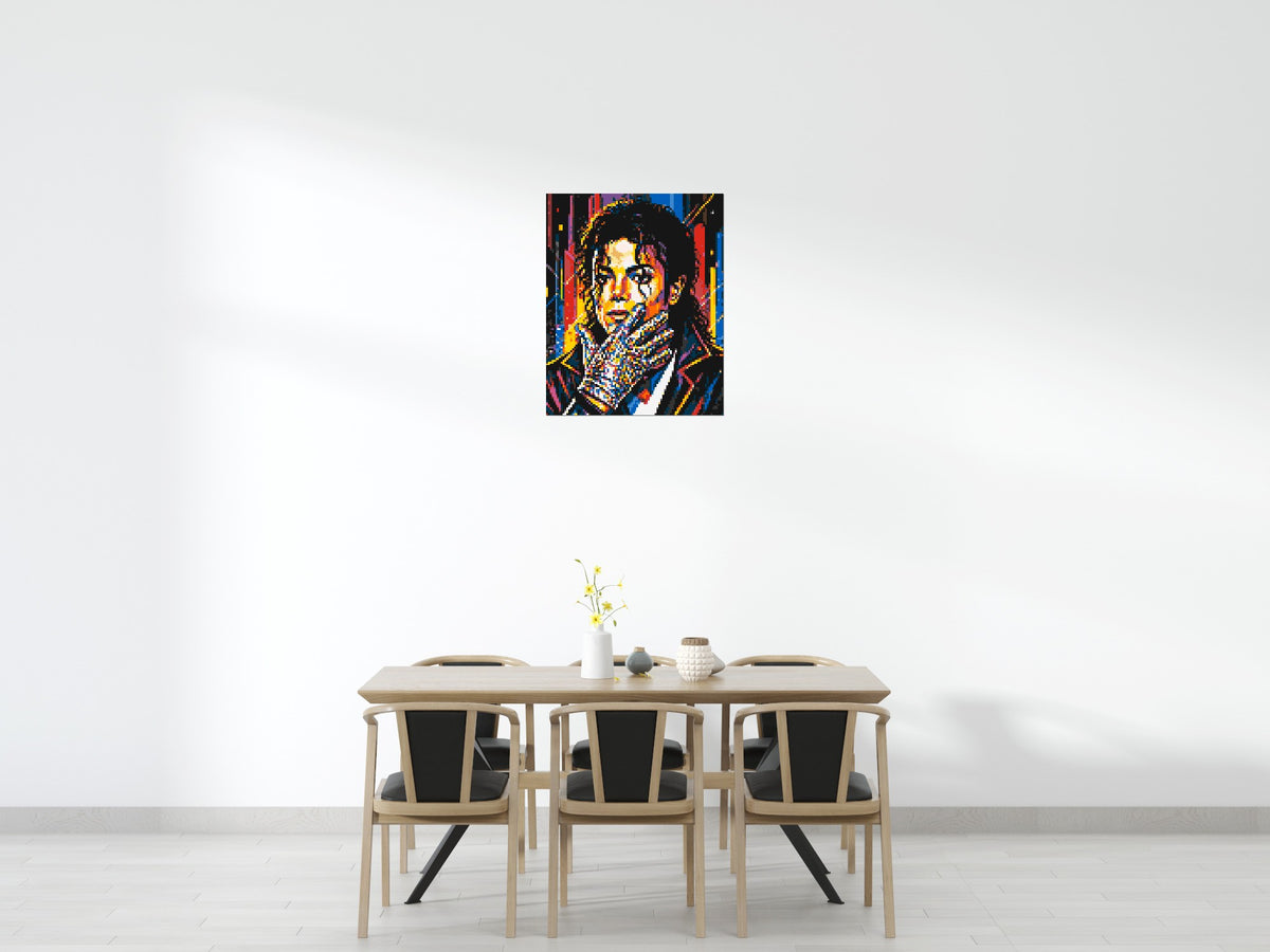 Michael Jackson Vector Pop Art Portrait - Brick Art Mosaic Kit 4x5 large