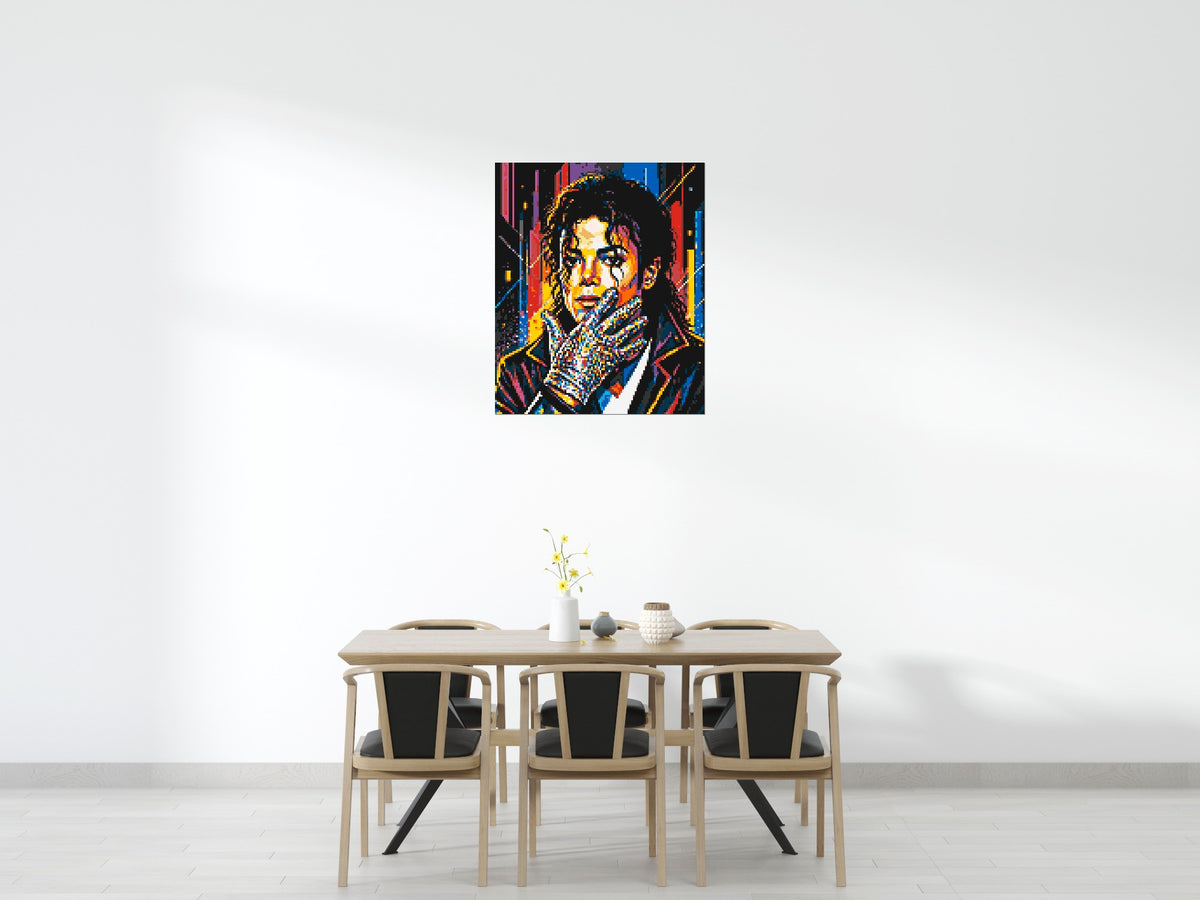 Michael Jackson Vector Pop Art Portrait - Brick Art Mosaic Kit 5x6 scene