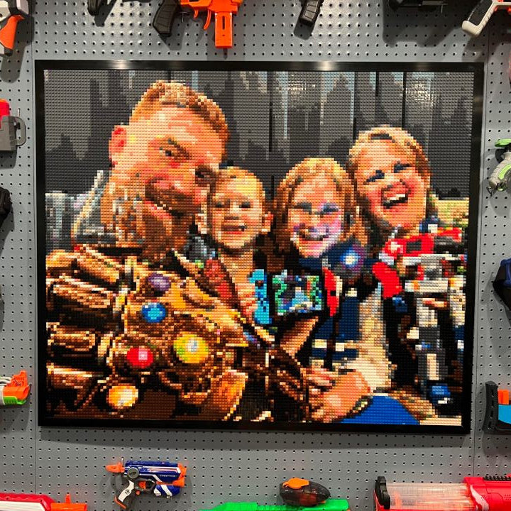 Personalised Brick Mosaic Gift for Dad | LEGO-Compatible Bricks