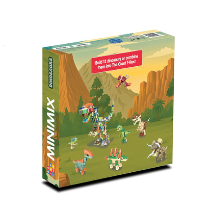 MiniMix : Dinosaures | 12-en-1 + T Rex géant Combo (394 pcs)