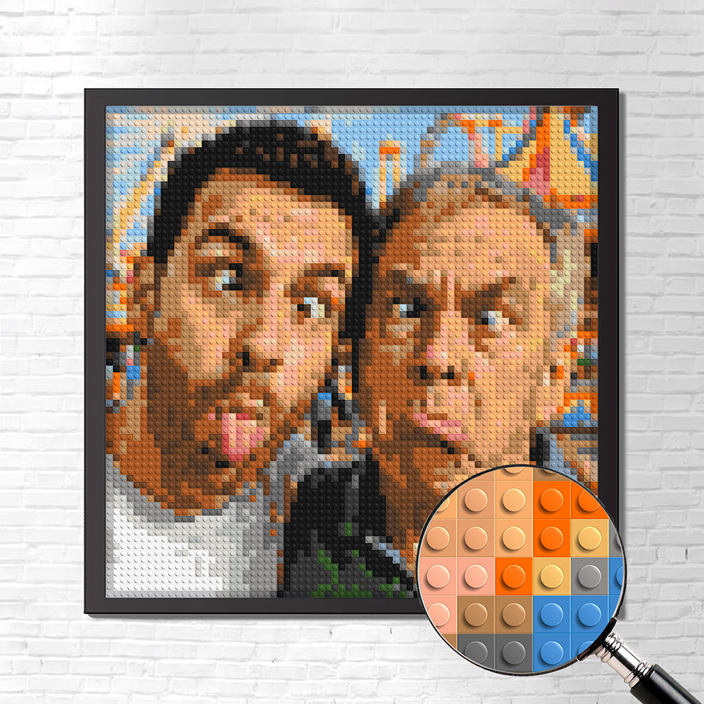 Personalised Brick Mosaic Gift for Dad | LEGO-Compatible Bricks
