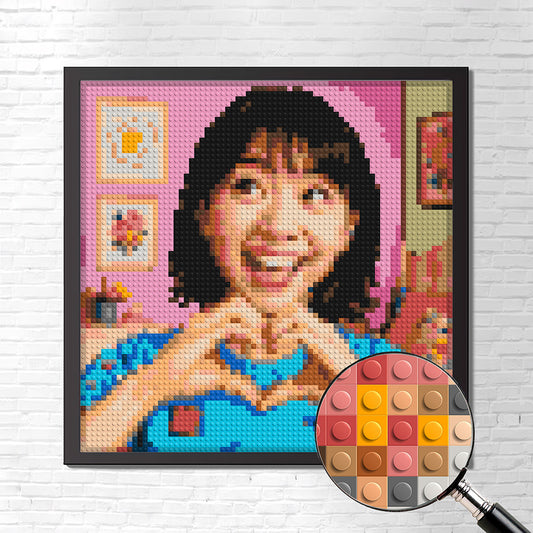 Personalised Brick Mosaic Gift for Her | LEGO-Compatible Bricks