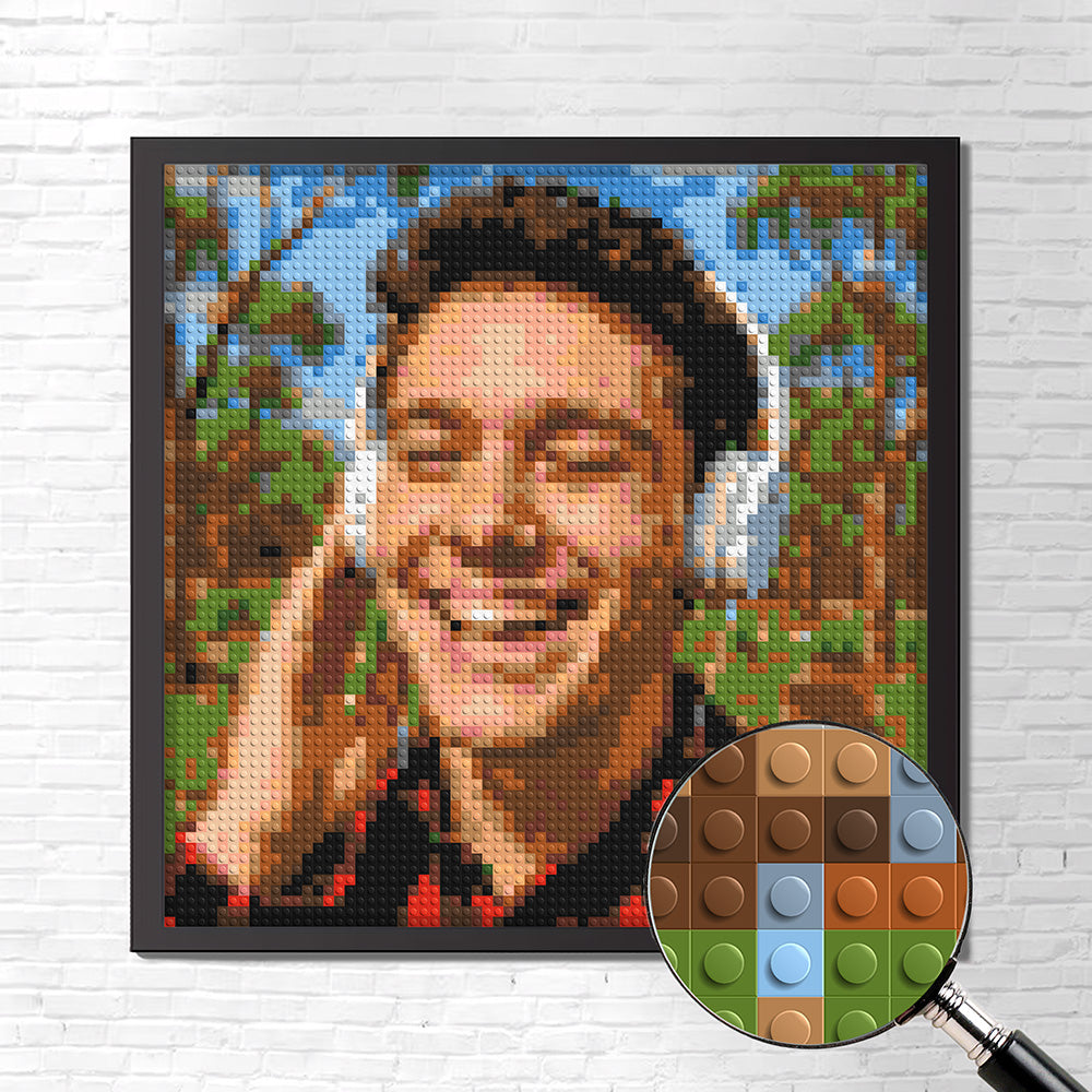 Personalised Brick Mosaic Gift for Him | LEGO-Compatible Bricks
