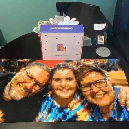 Personalised Brick Mosaic Gift for Parents | LEGO-Compatible Bricks