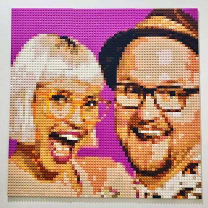 Personalised Brick Mosaic Gift for Couples | LEGO-Compatible Bricks
