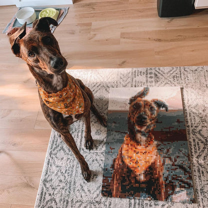 Personalised Brick Mosaic Gift for Dog Lovers | LEGO-Compatible Bricks