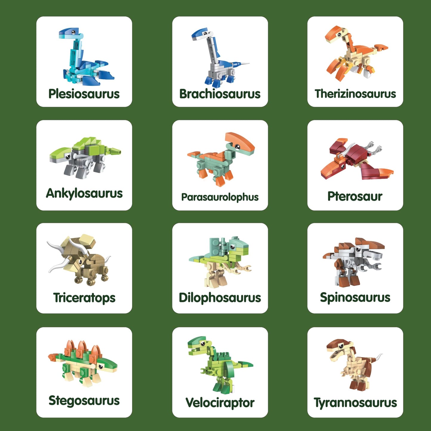 MiniMix : Dinosaures | 12-en-1 + T Rex géant Combo (394 pcs)