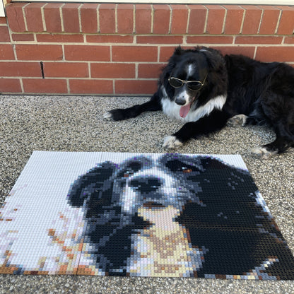 Personalised Brick Mosaic Gift for Dog Lovers | LEGO-Compatible Bricks