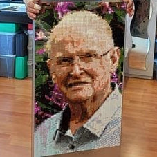 Personalised Brick Mosaic Gift for Dad | LEGO-Compatible Bricks