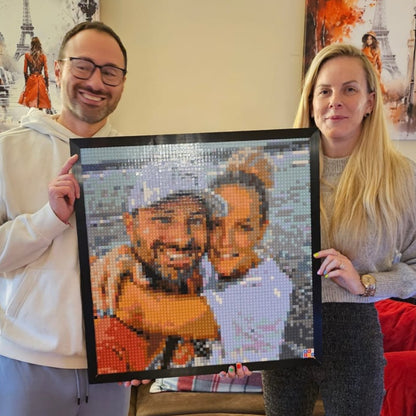 Personalised Brick Mosaic Gift for Couples | LEGO-Compatible Bricks