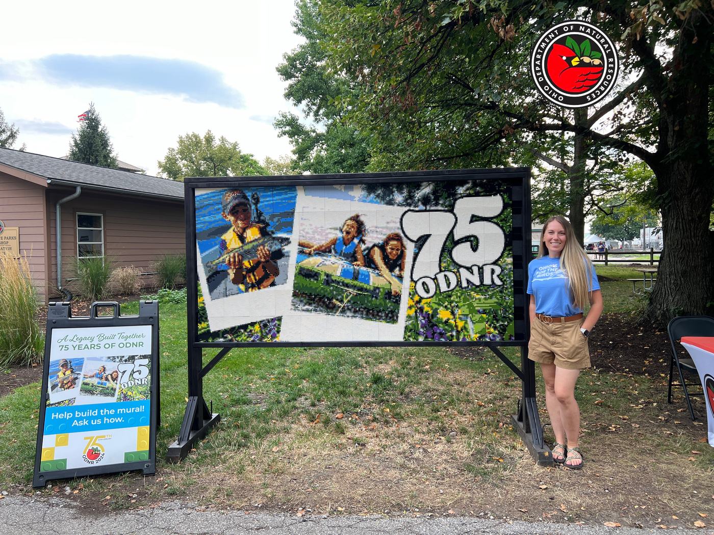 The Ohio DNR 75th anniversary brick mural built by park visitors